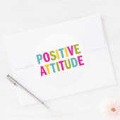 Positieve houding in heldere kleuren ronde sticker (Envelop)