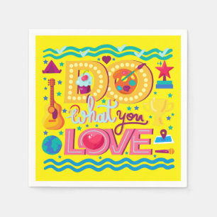 Positieve inspirerende quote levendig zomer geel servet