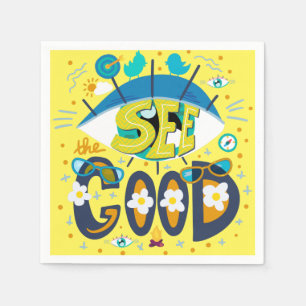 Positieve inspirerende quote levendig zomer geel servet