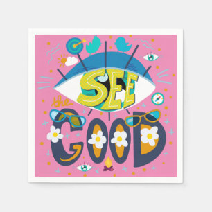 Positieve inspirerende quote levendig zomer roze servet