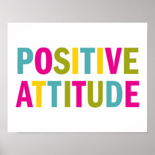 Positieve instelling in heldere kleuren poster