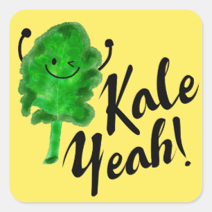 Positieve Kale Pun - Kale Ja! Vierkante Sticker