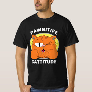 POSITIEVE KATTITUDE Positieve instelling Señor Gat T-shirt