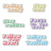 Positieve Levendige Schattigee Retro Typografie Cu Sticker (Voorkant)