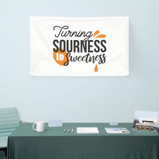 Positieve levensboodschap - Van zuur naar zoet Spandoek (Beurs)