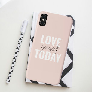 Positieve liefde vandaag uzelf - Pastel roze prijs iPhone XS Max Hoesje