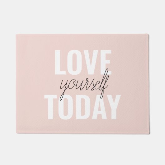 Positieve liefde vandaag uzelf - Pastel roze prijs Deurmat (Voorkant)