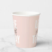 Positieve liefde vandaag uzelf - Pastel roze prijs Papieren Bekers (Rechts)