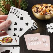 Positieve liefde vandaag uzelf - Pastel roze prijs Pokerkaarten (Insitu)