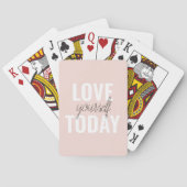 Positieve liefde vandaag uzelf - Pastel roze prijs Pokerkaarten (Achterkant)