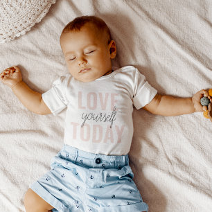 Positieve liefde vandaag uzelf - Pastel roze prijs Romper