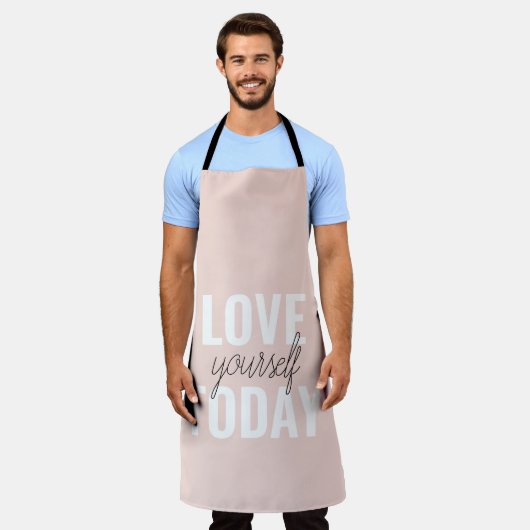 Positieve liefde vandaag uzelf - Pastel roze prijs Schort (Gedragen)