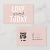Positieve liefde vandaag uzelf - Pastel roze prijs Visitekaartje (Voorkant / Achterkant)