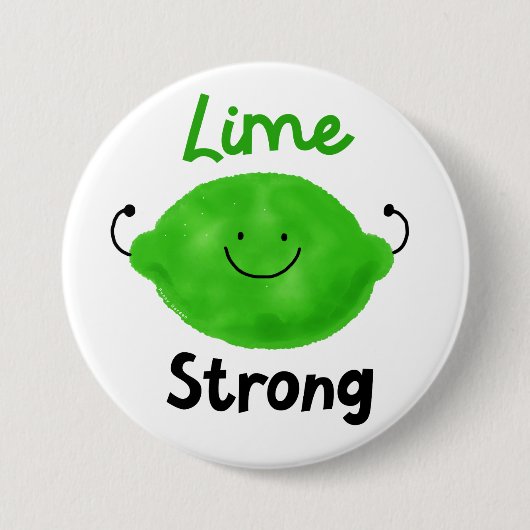 Positieve Limoen pun - Limoen sterk Ronde Button 7,6 Cm (Voorkant)