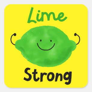 Positieve Limoen woordspeling - Limoen sterk Vierkante Sticker