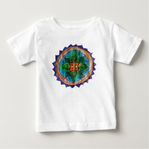 Positieve mandala Baby Fine Jersey T-shirt, wit
