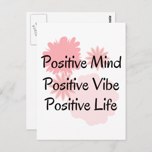Positieve Mening, Positieve Vibe, het Positieve Briefkaart (Voorkant / Achterkant)
