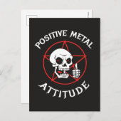 Positieve metaalhouding briefkaart (Voorkant / Achterkant)