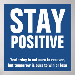 Positieve Motivatie offertes blauw Poster