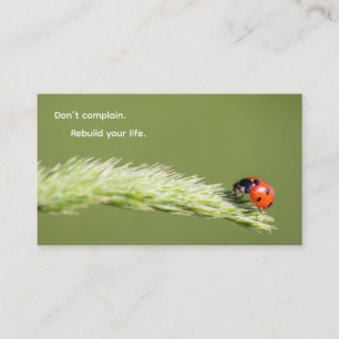 Positieve motivatiequote met lieve lieveheersbeest visitekaartje
