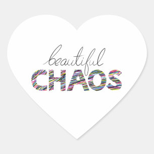 Positieve Motiverende Tekst Mooie Chaos Hart Sticker
