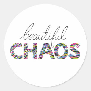 Positieve Motiverende Tekst Mooie Chaos Ronde Sticker