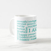 Positieve opmerkingen - ik ben verklaringen Aqua Koffiemok (Voorkant links)