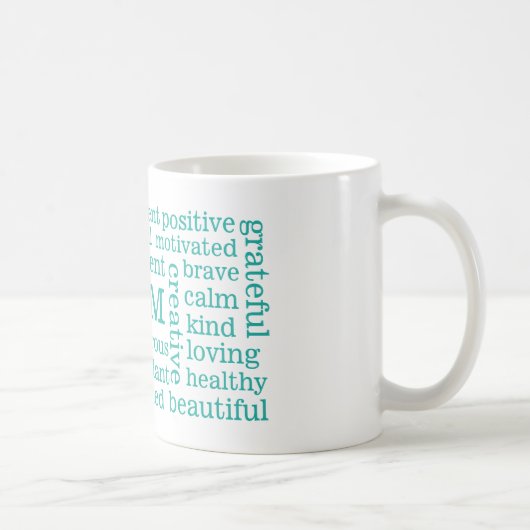 Positieve opmerkingen - ik ben verklaringen Aqua Koffiemok (Rechts)