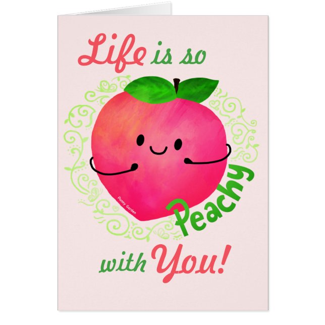 Positieve peach pun - peachy (Voorkant)