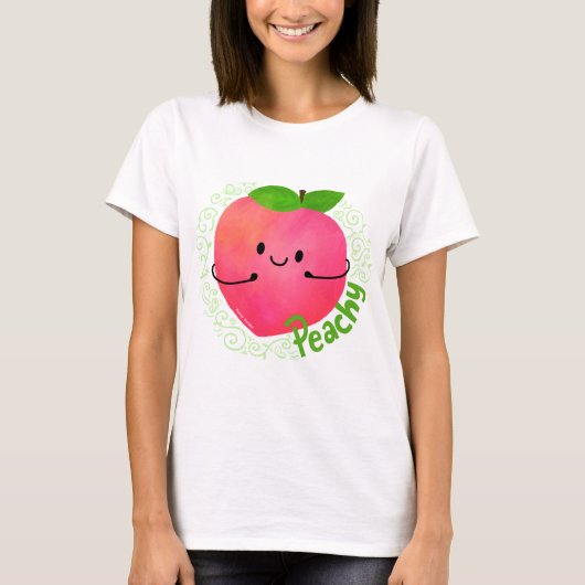 Positieve peach pun - peachy t-shirt (Voorkant)