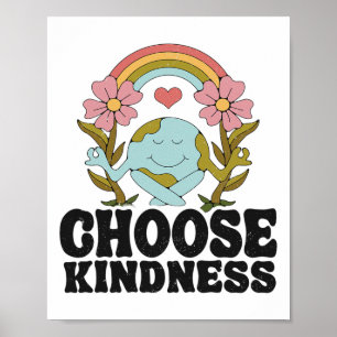 Positieve regenboogvredeshippie Kies voor het kuns Poster