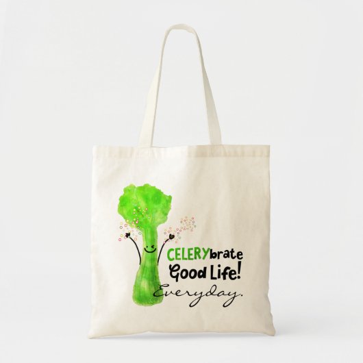 Positieve selderij pun - Celerybrate Good Life Tote Bag (Voorkant)