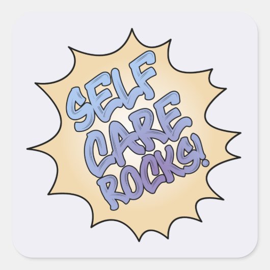 Positieve self-care rocks bericht vierkante sticker (Voorkant)