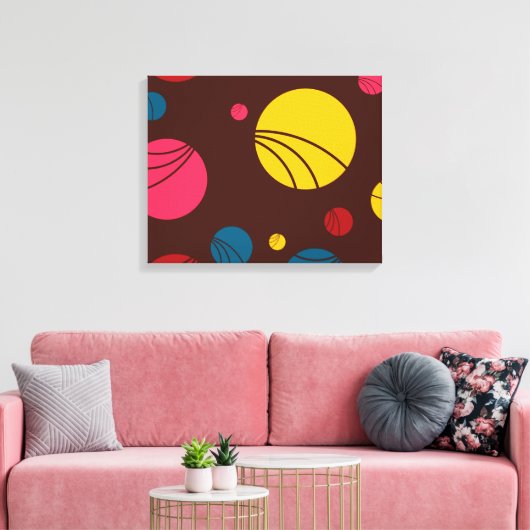 Positieve, speelse, gelukkige, moderne, coole cirk canvas afdruk (Insitu (Woonkamer))