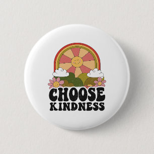 Positieve Sun Peace Hippie Kies Kindness Earth Da Ronde Button 5,7 Cm