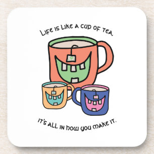 Positieve thee Optimistic Tea Lover Phrase Bier Onderzetter