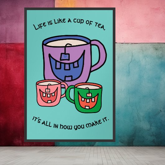 Positieve thee Optimistic Tea Lover Phrase Poster