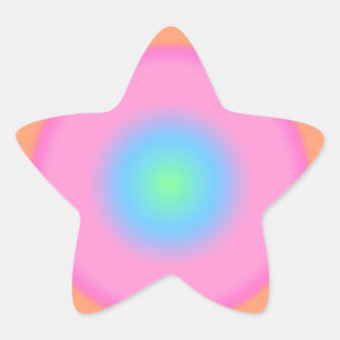 Positieve trillingen - kleurrijke radiale gradiënt ster sticker