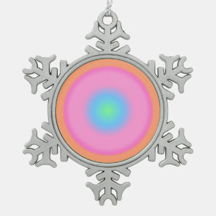 Positieve trillingen - kleurrijke radiale gradiënt tin sneeuwvlok ornament