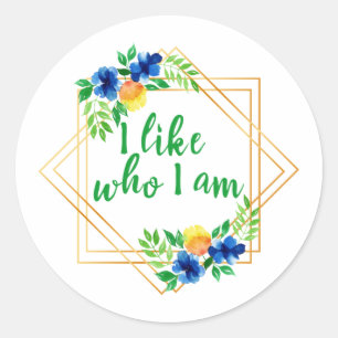 positieve verklaringen voor succes en zelfliefde ronde sticker
