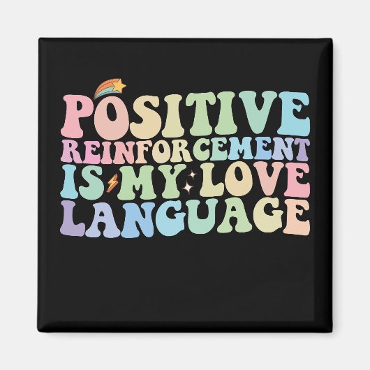 Positieve versterking is mijn liefdestaal Groovy Magneet (Voorkant)