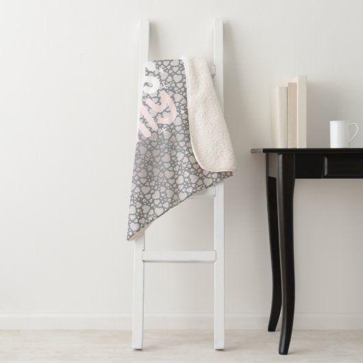 Positieve vibes alleen neutraal kleur boho stijl sherpa deken (In situ)