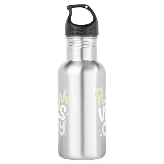 Positieve vibes alleen positiviteit trendy waterfles (Achterkant)