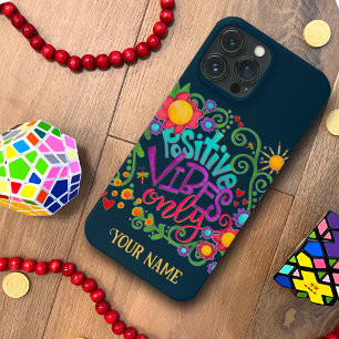 Positieve Vibes citeren alleen leuke inspirativite iPhone 13 Pro Max Hoesje