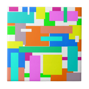 Positieve Vibes Happy Colors Abstracte Art Blokken Tegeltje