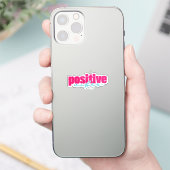 Positieve vibes | Heet roze en Blauwgroen Sticker (Telefoon)