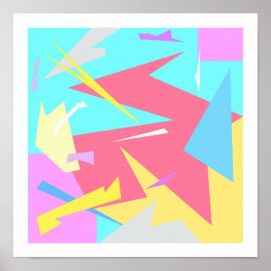 Positieve Vibes Pastel Colors Abstract Art Poster