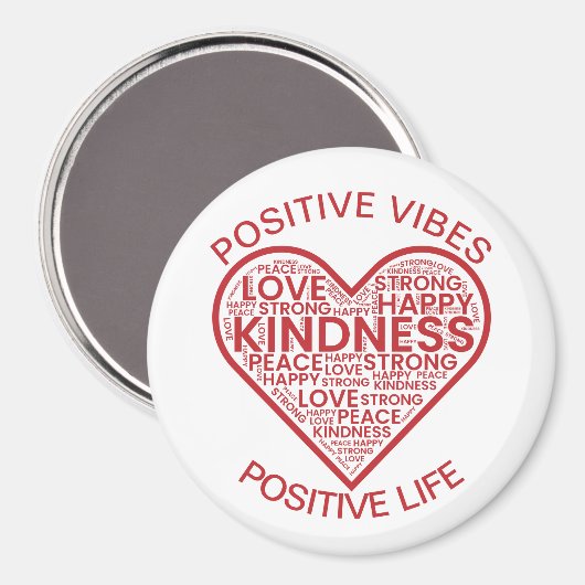 Positieve Vibes Positief Leven Magnet Magneet (Voorkant / Achterkant)