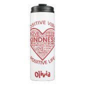Positieve Vibes Positief leven Thermische trommel Thermosbeker (Voorkant)