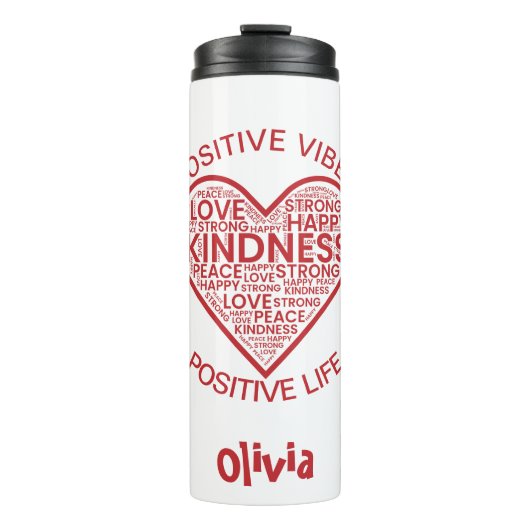Positieve Vibes Positief leven Thermische trommel Thermosbeker (Voorkant)